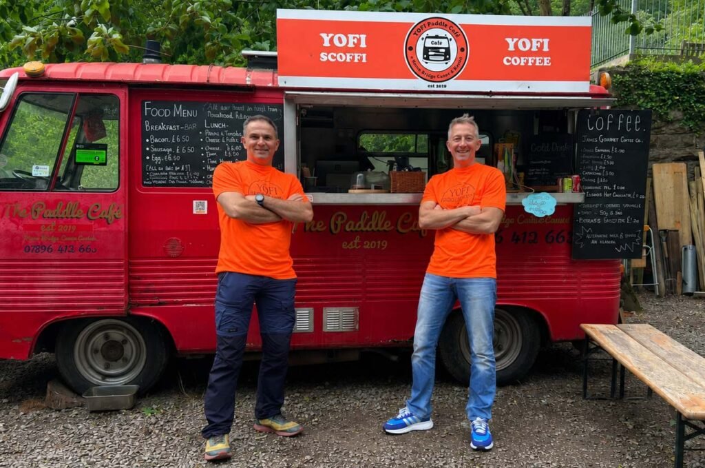The YOFI Paddle Cafe team in front of the food truck at Kerne Bridge